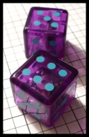 Dice : Dice - 6D - Light up Dice Purple with Blue Pips - SK Collection Buy Nov 2010